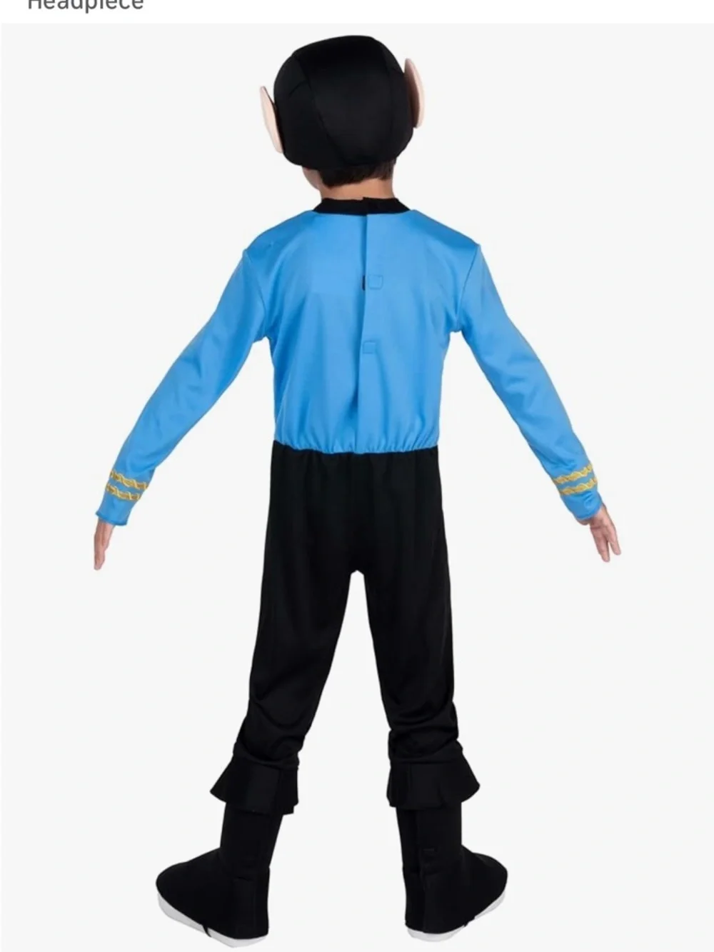 Star Trek Toddler 3T-4T Spock  Jumpsuit with Boot Covers plus Headpiece